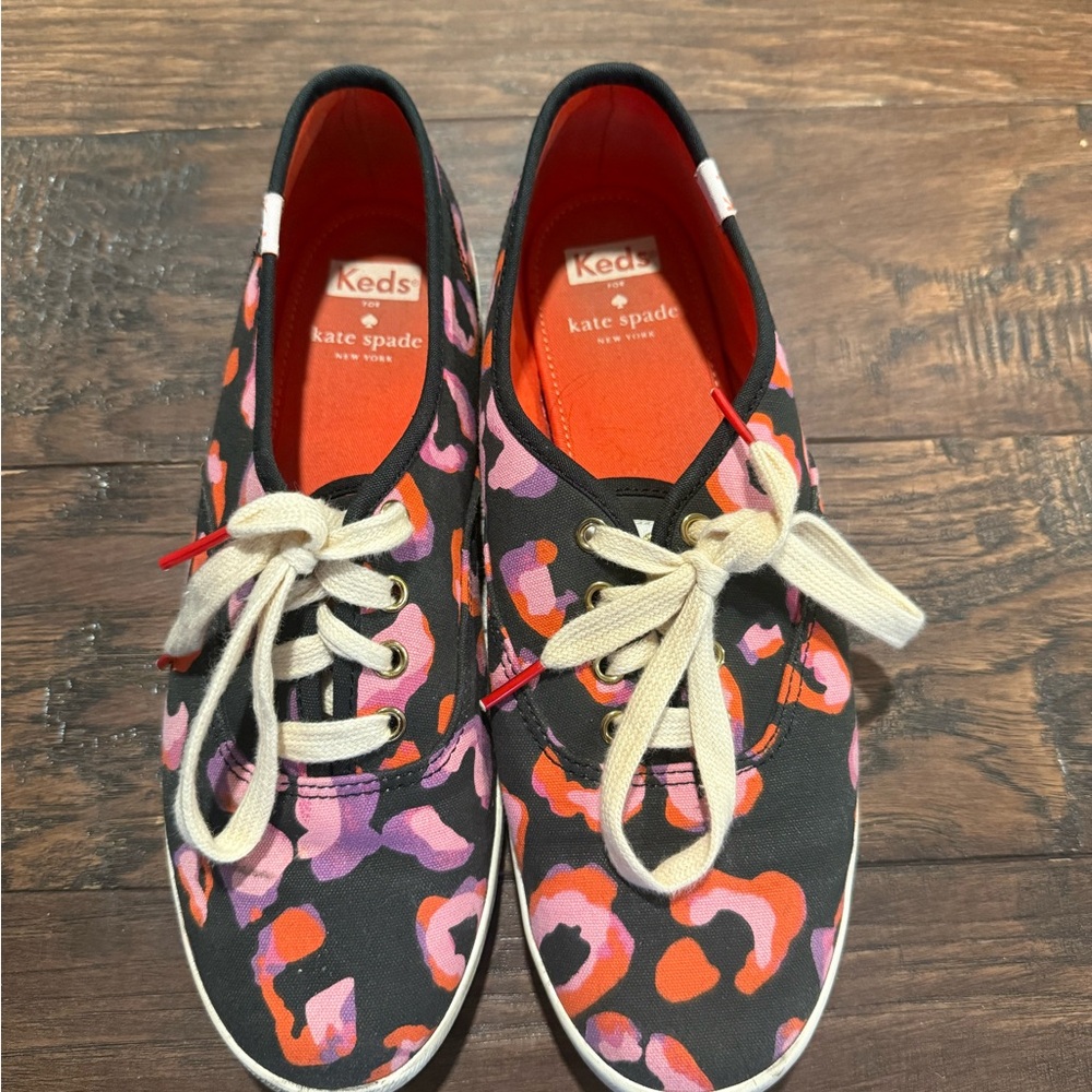 Kate Spade x Keds Black and Pink Leopard Sneakers